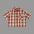 Unisex Plaid Boxy Short Sleeve Shirt