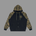 Unisex Camo-Splice Raglan Zip Hoodie
